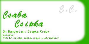 csaba csipka business card